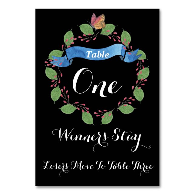 Numeração De Mesa Placa de Mesa Floral bonito nº 1 (Frente)