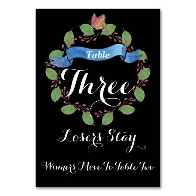 Numeração De Mesa Placa de Mesa Floral bonito nº 3 (Frente)