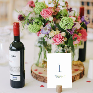 Numeração De Mesa Placa de Mesa Floral de Mola Fluvial Periwinkle