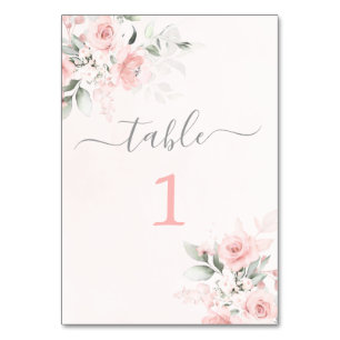 Numeração De Mesa Placa de Mesa floral rosa embebida