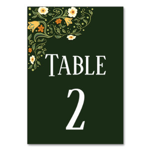 Numeração De Mesa Placa de Mesa Floral Verde