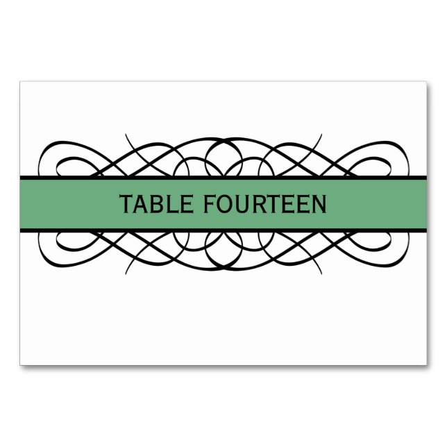 Numeração De Mesa Placa de Mesa Flourada Deco Verde (Frente)