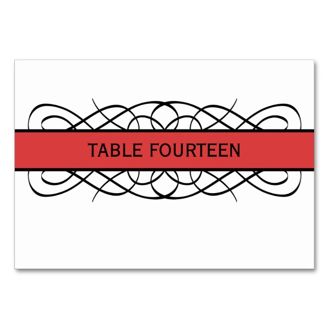 Numeração De Mesa Placa de Mesa Flourada Red Deco (Frente)