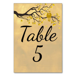 Numeração De Mesa Placa de Mesa Lovebird do ouro Aniversário
