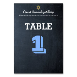 Numeração De Mesa Placa de Mesa Mitzvah Bar Azul Quadro