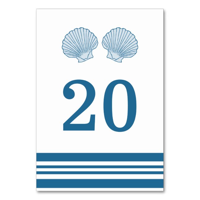 Numeração De Mesa Placa de Mesa Náutica Azul Branco (Frente)