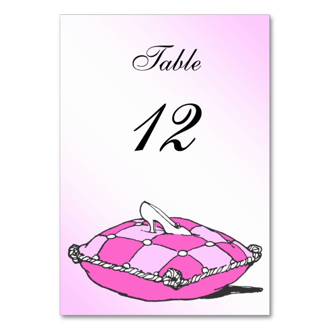 Numeração De Mesa Placa de Mesa Personalizada do Travesseiro Rosa Ci (Frente)