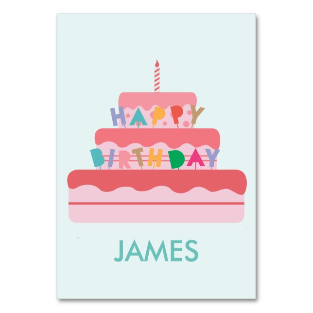 Numeração De Mesa Placa de Mesa Personalizada Feliz Aniversário (Frente)