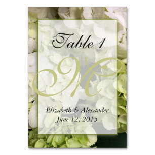 Numeração De Mesa Placa de Mesa Personalizada Hydrangea Monograma