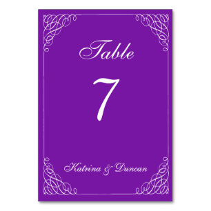 Numeração De Mesa Placa de Mesa Personalizada Roxa Elegante
