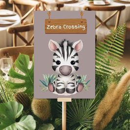 Numeração De Mesa Placa de Mesa Safari Selvagem Cruzada de Zebra Enc