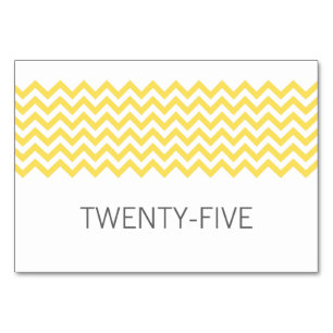 Numeração De Mesa Placa de Mesa Simples Chevron Amarela