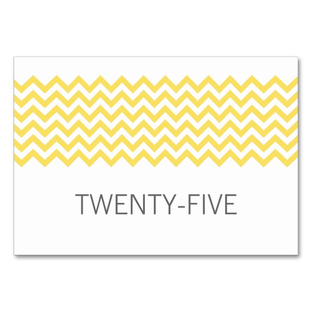 Numeração De Mesa Placa de Mesa Simples Chevron Amarela (Frente)