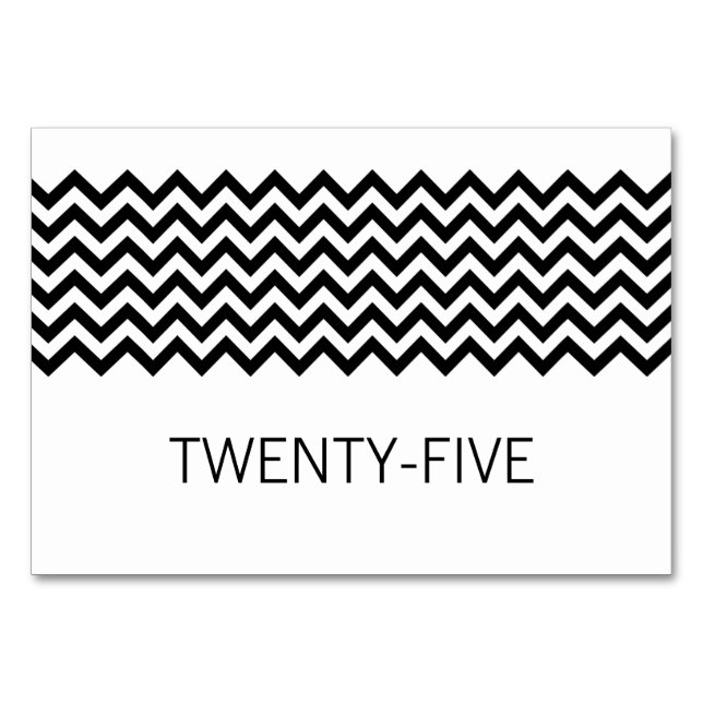 Numeração De Mesa Placa de Mesa Simples Ebony Chevron (Frente)