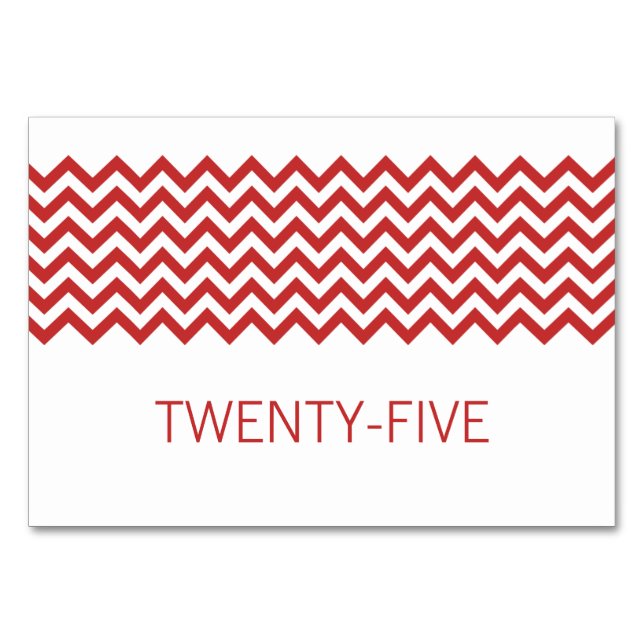 Numeração De Mesa Placa de Mesa Simples Red Chevron (Frente)