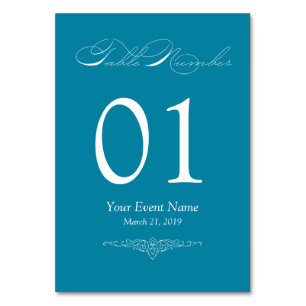 Numeração De Mesa Placa de Mesa Teal Simples e Elegante