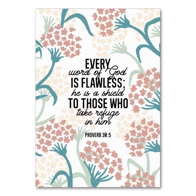 Numeração De Mesa Placa de Mesa Versa do Provérb 30:5 (Frente)