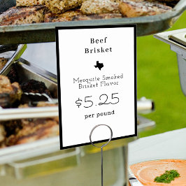 Numeração De Mesa Placa de nome de Comida moderna minimalística do T