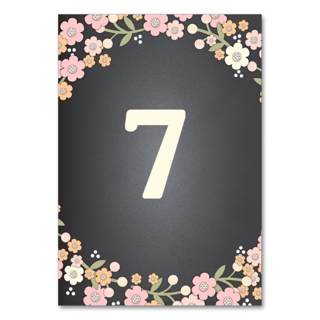 Numeração De Mesa Placa de Número da Mesa de Casamento Floral do Jar (Frente)