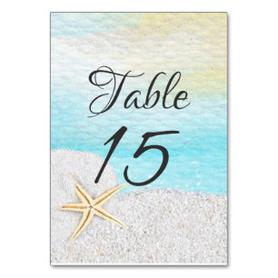 Numeração De Mesa Placa de Número da Tabela de Areia Branca da Praia