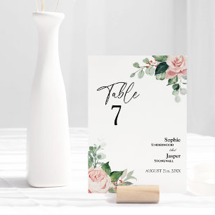 Numeração De Mesa Placa de Número da Tabela de Casamento Branco Flor