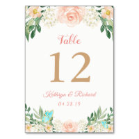 Placa de Número da Tabela de Casamento de Jardim d