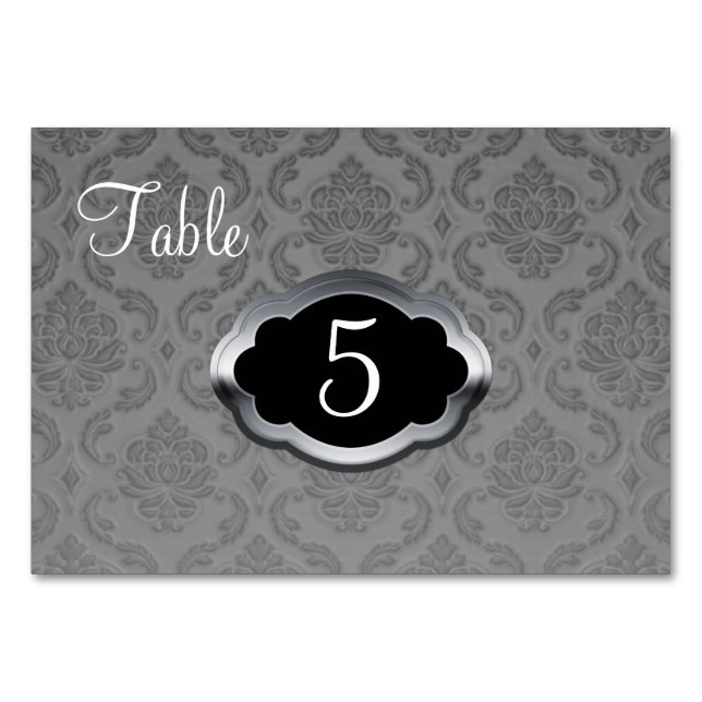Numeração De Mesa Placa de Número da Tabela de Damascos Prateados da (Frente)