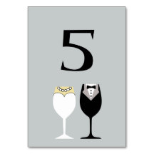 Placa de Número da Tabela de Óculos de Vinho de No