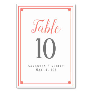 Numeração De Mesa Placa de Número da Tabela de Recepção de casamento
