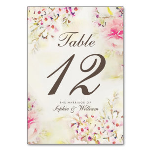 Numeração De Mesa Placa de Número da Tabela de Vintagem de Boho Flor