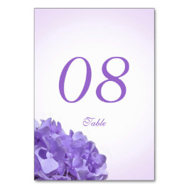 Numeração De Mesa Placa de Número da Tabela do Mar de Hydrangea Roxo