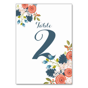 Numeração De Mesa Placa de Número da Tabela Floral de Casamento de J