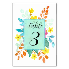 Numeração De Mesa Placa de Número da Tabela Floral Spritz para Casam