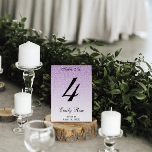 Numeração De Mesa Placa de Número da Tabela Glitter Glam Roxo
