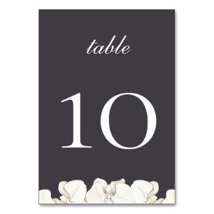 Numeração De Mesa Placa de Número da Tabela Orquídea Branca