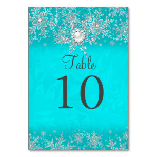 Numeração De Mesa Placa de Número da Tabela Teal Crystal Pearl Snowf