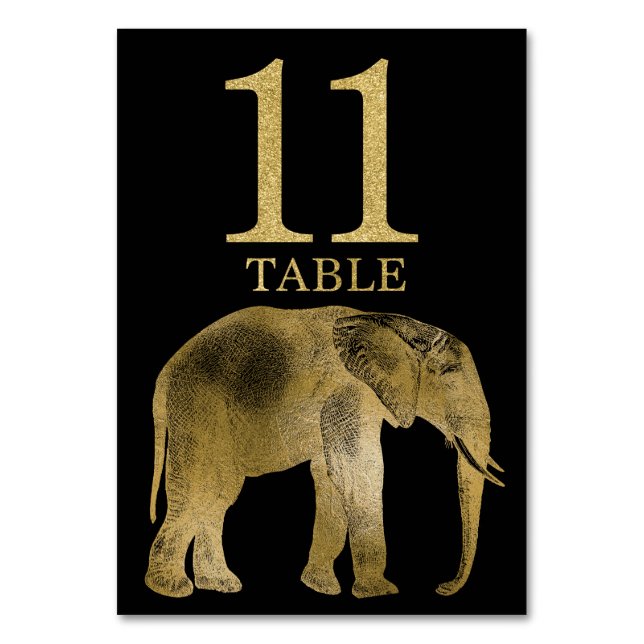 Numeração De Mesa Placa de Número de Elefante Animal Africa Selgle 1 (Frente)