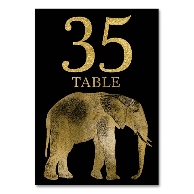 Numeração De Mesa Placa de Número de Elefante Animal Africa Selgle 3 (Frente)