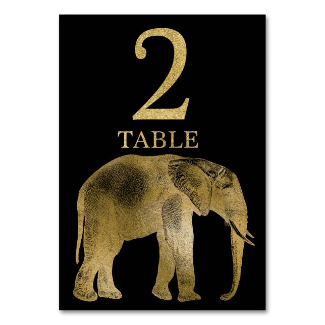 Numeração De Mesa Placa de Número de Elefante Animal Africano Selva  (Frente)