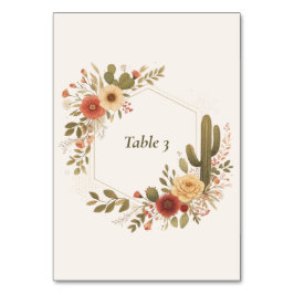 Numeração De Mesa Placa de Número de Mesa Casamento Saguaro & Sage