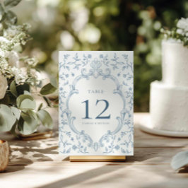 Numeração De Mesa Placa de Número de Mesa de Casamento Blue Crest
