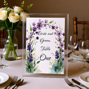 Numeração De Mesa Placa de Número de Mesa Floral Lavanda Lilás