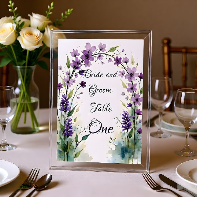 Numeração De Mesa Placa de Número de Mesa Floral Lavanda Lilás (Criador carregado)