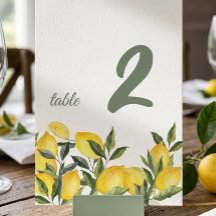 Placa de Número de Mesa Personalizada Limão Itália