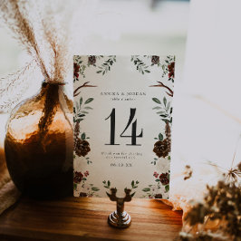 Numeração De Mesa Placa de Número de Tabela Botânica Rustic Floral B