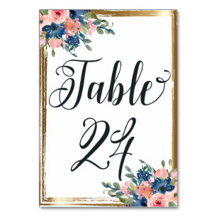 Numeração De Mesa Placa de Número de Tabela de Caligrafia Floral de 