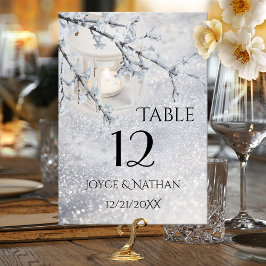Numeração De Mesa Placa de Número de Tabela de Casamento no inverno 