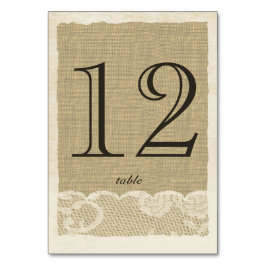 Numeração De Mesa Placa de número de tabela de entalhe e burlap