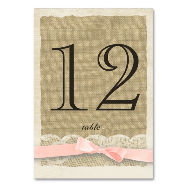 Numeração De Mesa Placa de Número de Tabela de Lace e Arco de Lixivi (Frente)