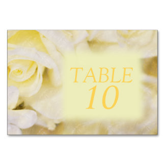 Numeração De Mesa Placa de Número de Tabela Floral Amarela Elegante